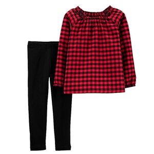 Carter's 2 Piece Buffalo Check Top & Legging Set.